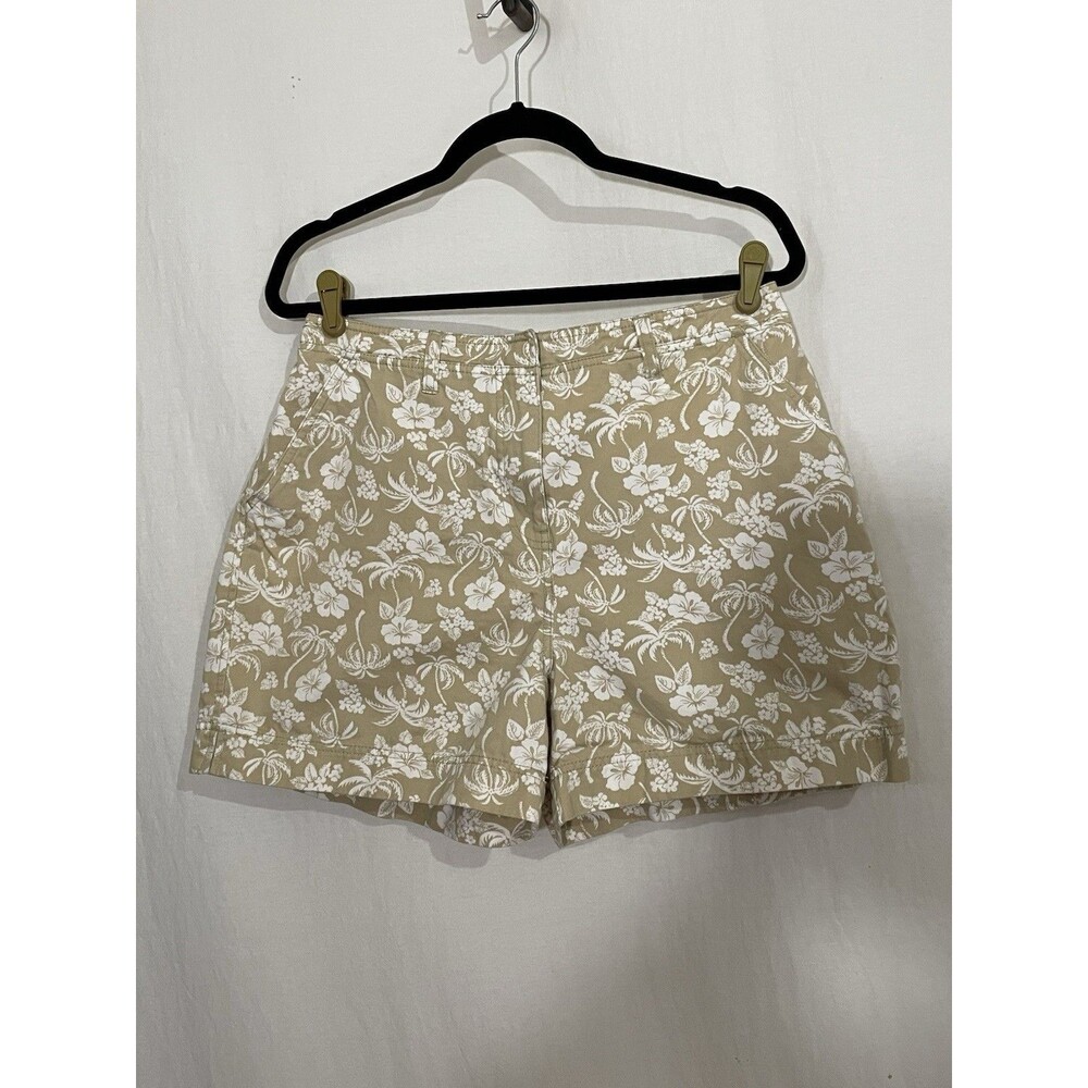 Floral Print Beige Women's Bermuda Shorts